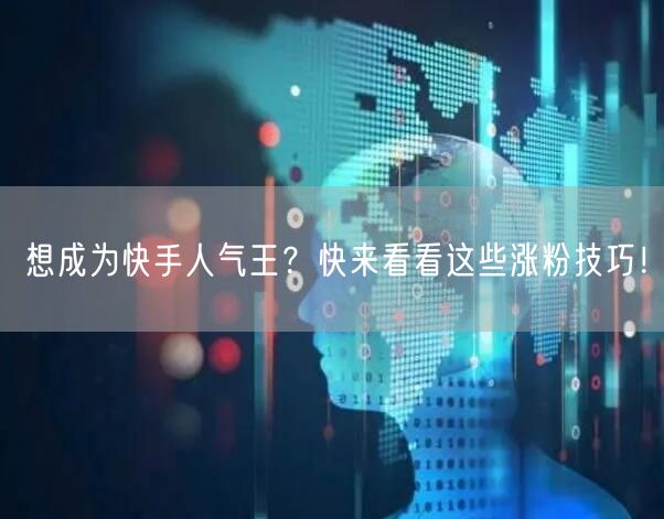 想成为快手人气王？快来看看这些涨粉技巧！
